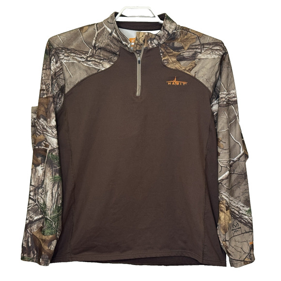 Habit 1/4 Zip Pullover Mens Size Large Outdoor Realtree Scent Factor Long Sleeve - Picture 1 of 8